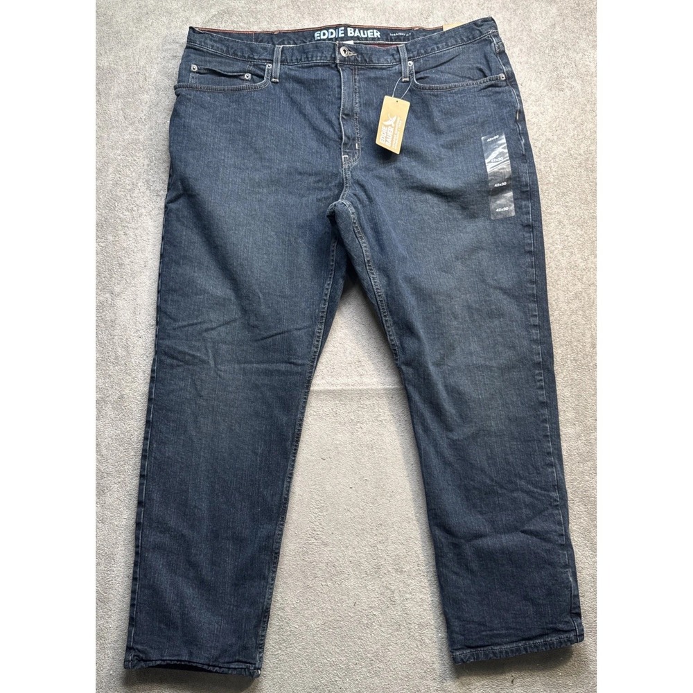 Eddie Bauer H2Low Flex Flannel Lined Jeans Classic Fit Straight Leg‎ 42x30